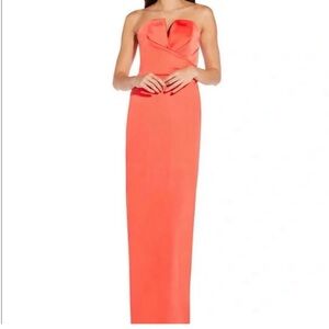 Elegant Strapless Coral Dress -Aidan Mattox